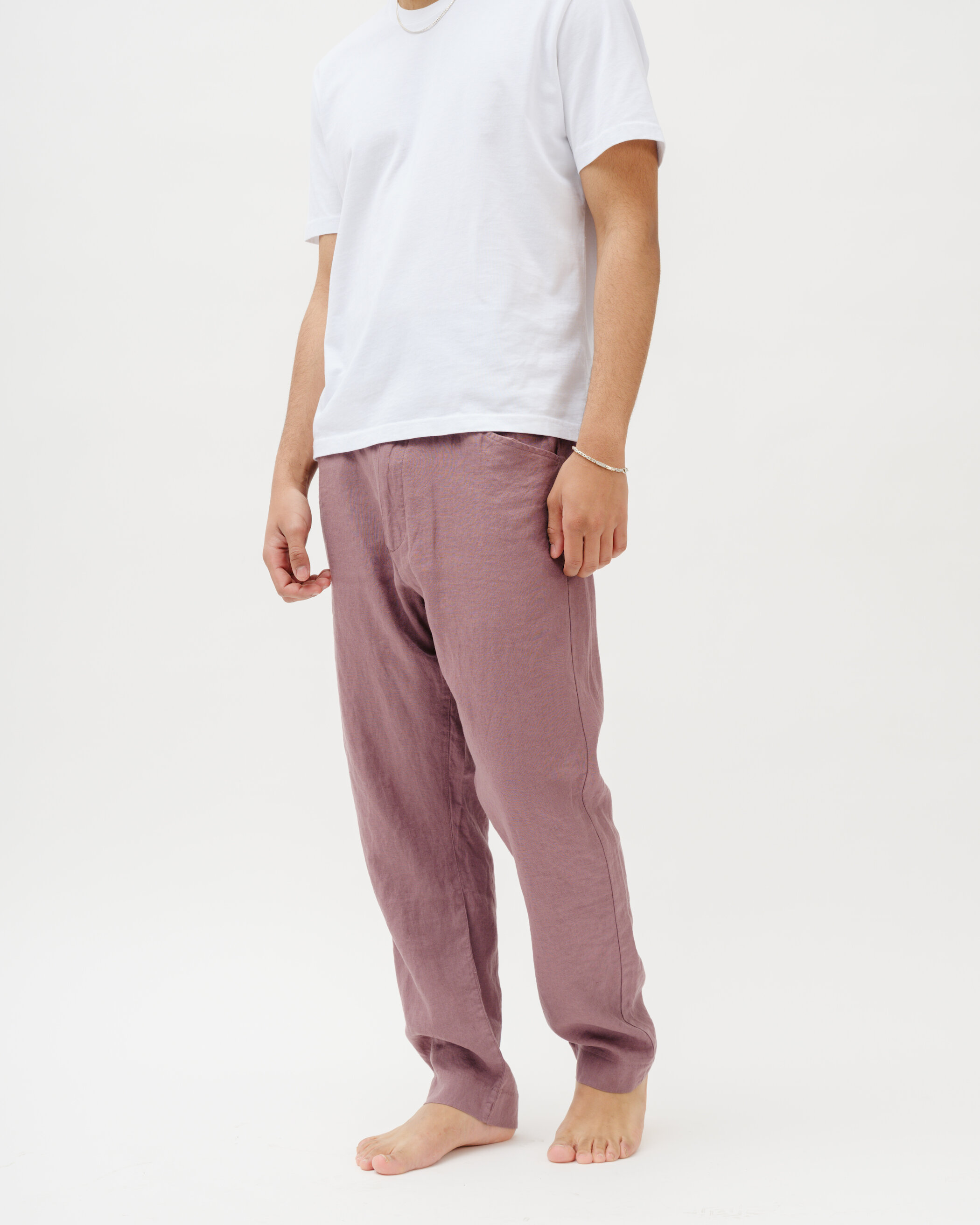 Glein - Linen Pants - pale purple